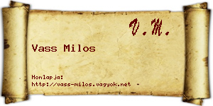 Vass Milos névjegykártya