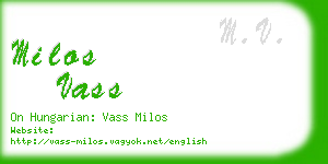 milos vass business card